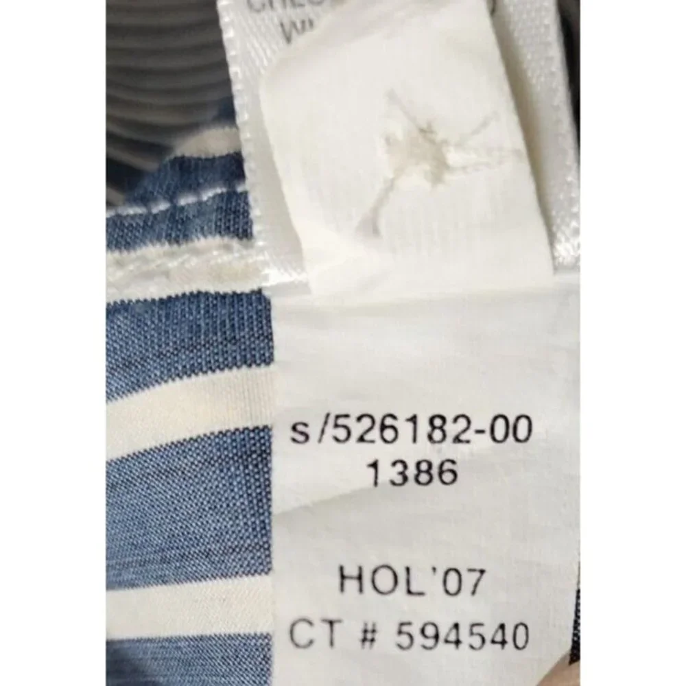 Banana Republic Blue White Striped Classic Fit Long Sleeve Button Up Shirt Sz XL